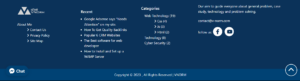 The website footer should contain the content.